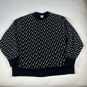 Champion Reverse Weave All‎ Over Logo Print Crewneck Sweatshirt 3X-Large Black